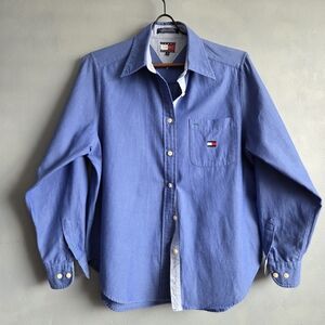 TOMMY HILFIGER 100% COTTON UNISEX VINTAGE LONGSLEEVE SHIRT, SIZE US 8